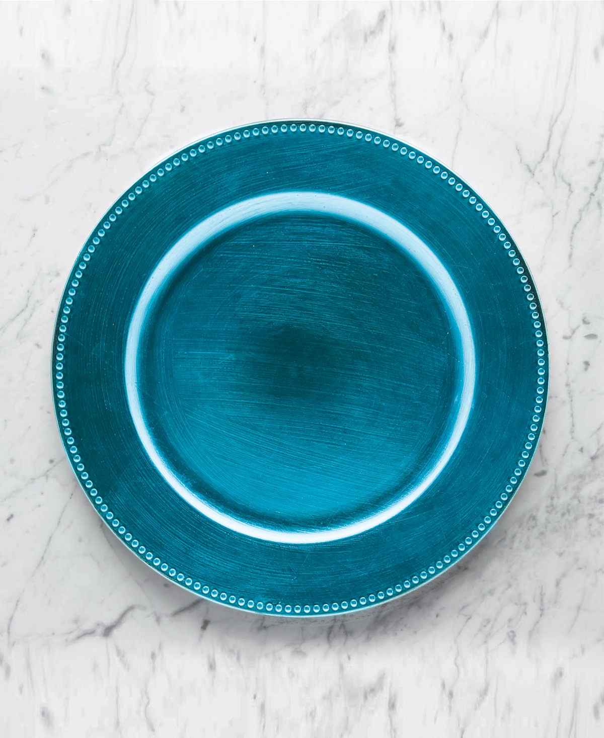 American Atelier Beaded Round Charger Plate 12 Piece Dinnerware Set, Service for 12