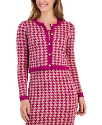 Taylor Women's Houndstooth Mini Sweater Dress and Jacket - Macy's