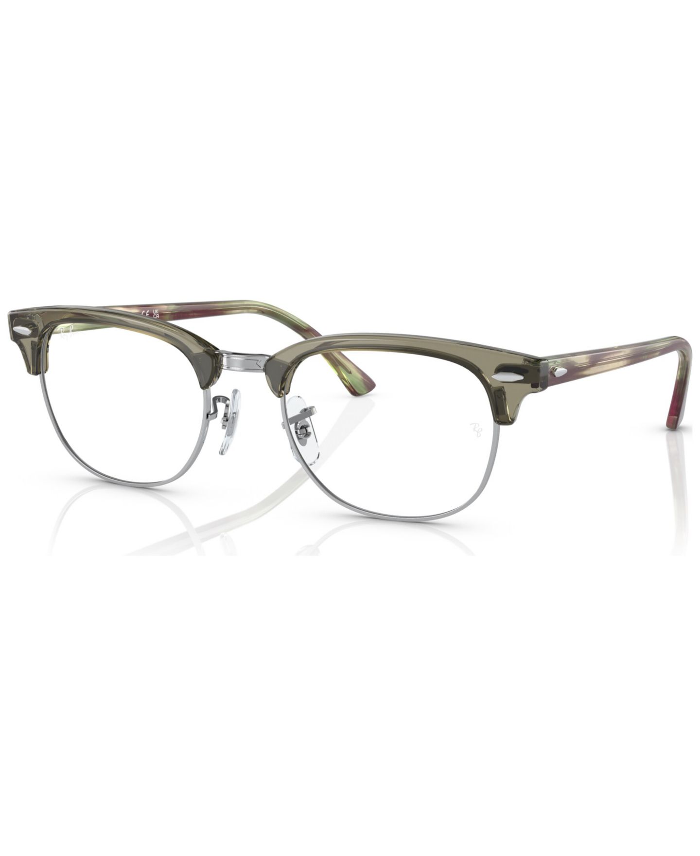 Очки Ray-Ban Unisex Square Plastic RB5154 Clubmaster Eyeglasses, цвет: Прозрачный зелёный — фото 1