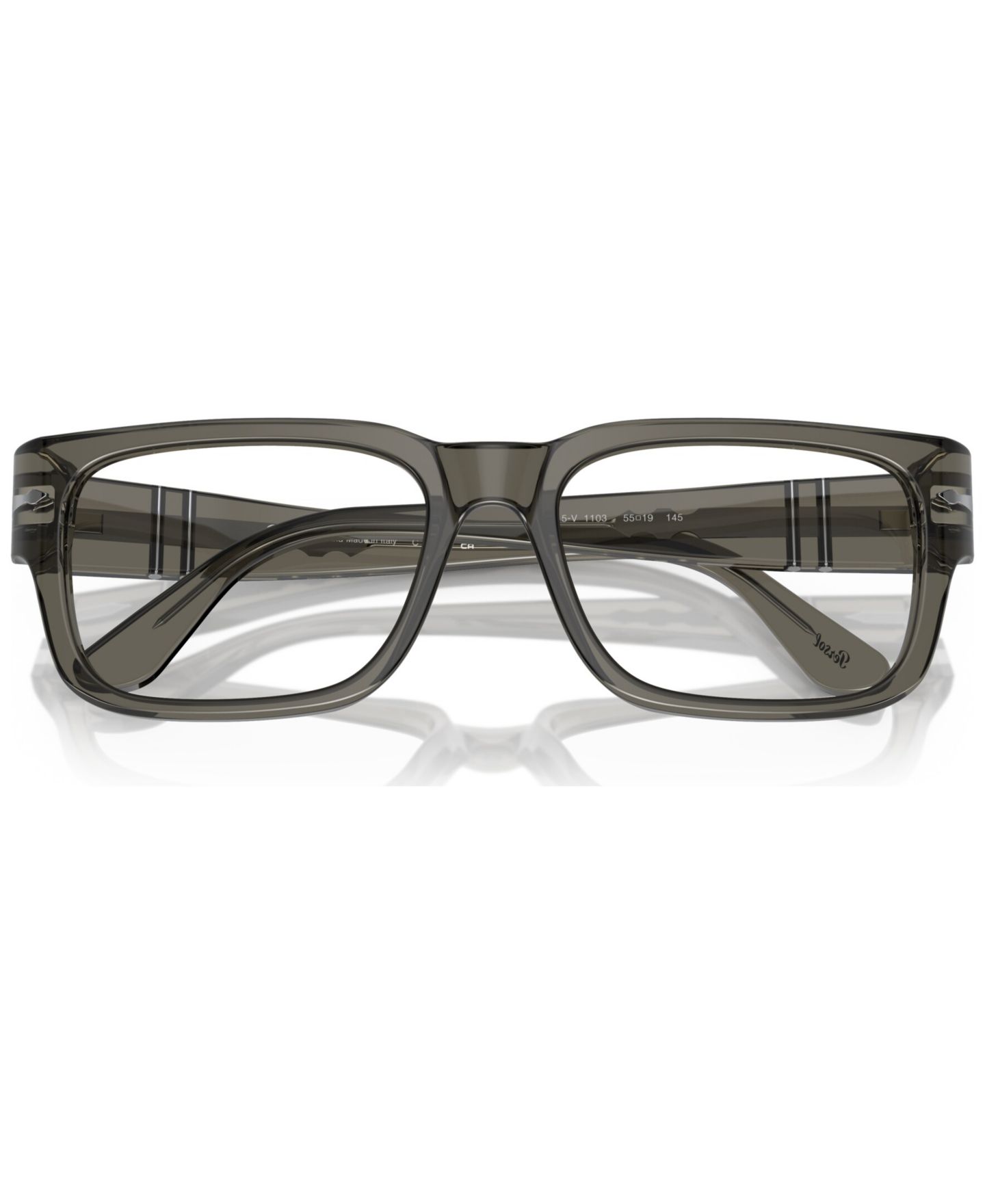 Мужские очки Persol Man Rectangle Plastic PO3315V Eyeglasses, цвет: Прозрачный серо-коричневый серый — фото 6