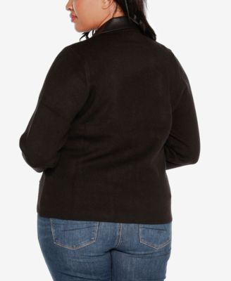 Black Label Plus Size Motorcycle Sweater Jacket