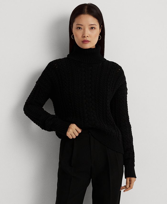 Louis Vuitton High Turtleneck Compact Knit Sweater BLACK. Size L0