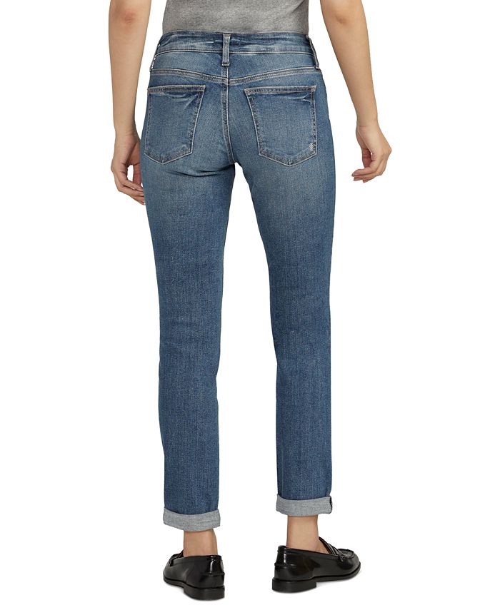 Silver Jeans Co. Women's Boyfriend Mid-Rise Slim-Leg Jeans - Macy's
