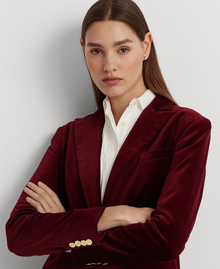 Lauren Ralph Lauren Women's Stretch Velvet Blazer Macy's