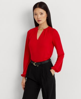 Lauren Ralph Lauren - Women's Logo-Trim Stretch Jersey Top
