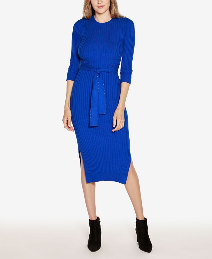 Belldini Black Label Sweater Dress with Embellished Waist Tie Macy s