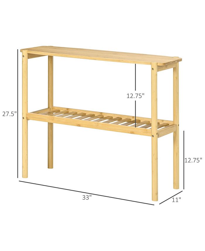Bamboo Shelf, 2Tier Multifunctional Storage Shelf, Plant Flower