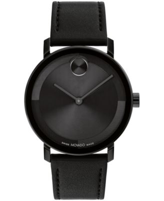 Movado Men s Bold Evolution 2.0 Swiss Quartz Black Leather Watch 40mm Macy s