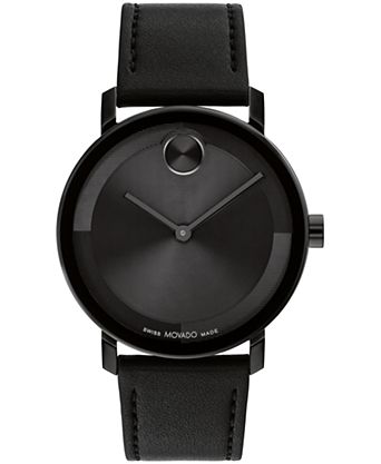 Men's Bold Evolution 2.0 Swiss Quartz Black Leather Watch 40mm