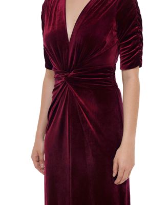 Vince Camuto Petite V-Neck Twist-Detail Velvet Jumpsuit Macy's