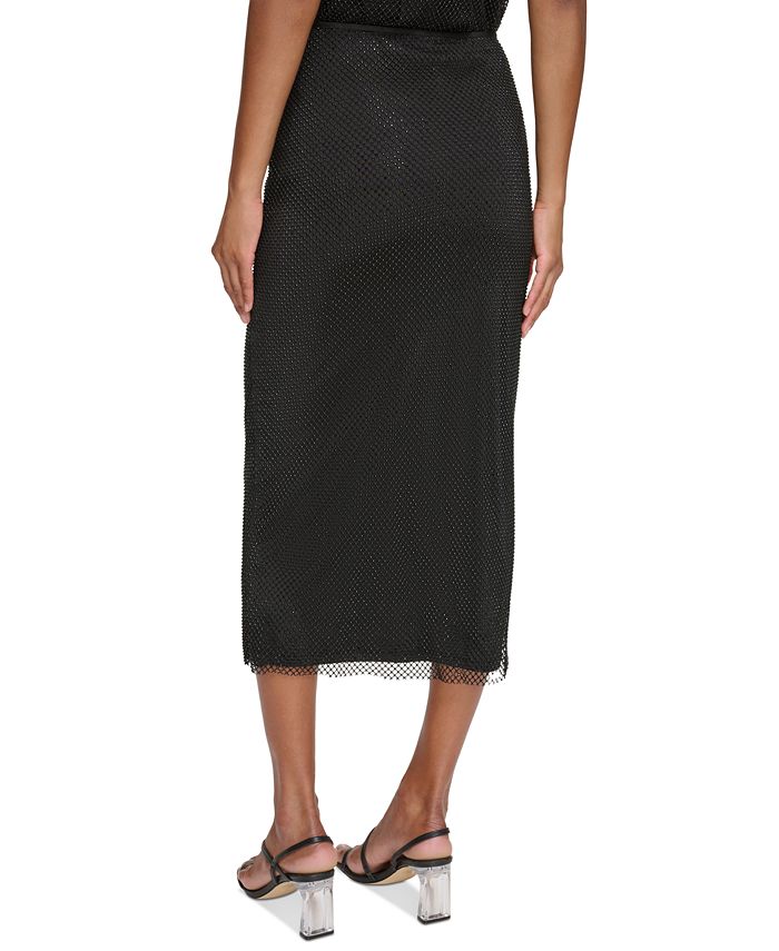 Calvin Klein Women's Crystal-Mesh Midi Skirt - Macy's