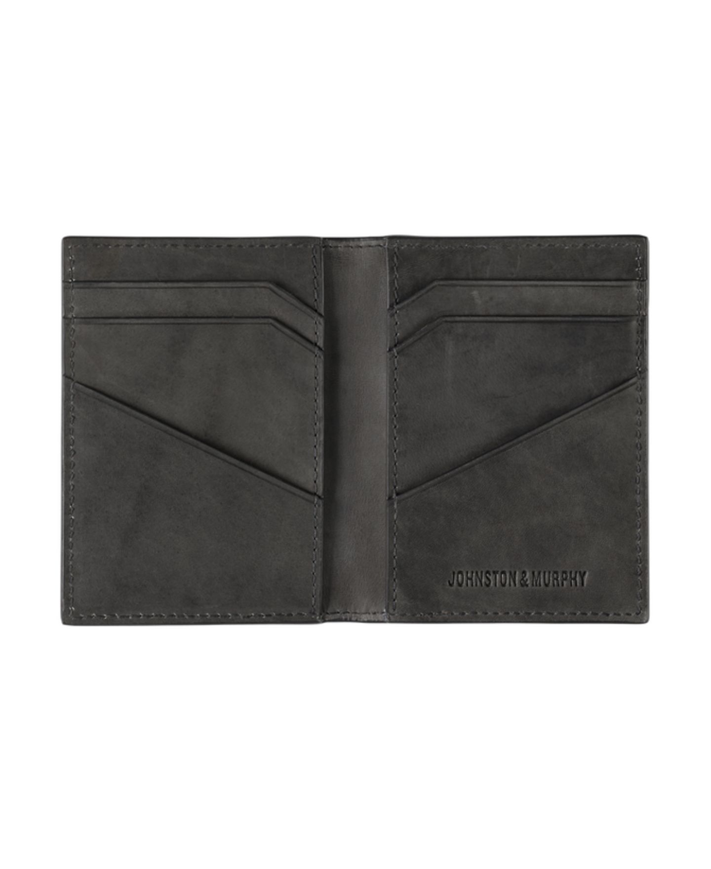 Мужской кошелёк Johnston & Murphy Rhodes Bifold Card Case, цвет: Чёрный кожаный — фото 3
