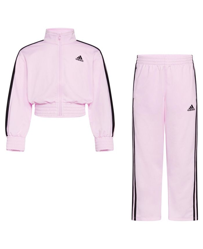 adidas Toddler Girls Zip Front Fashion Tricot Jacket and Pants 2