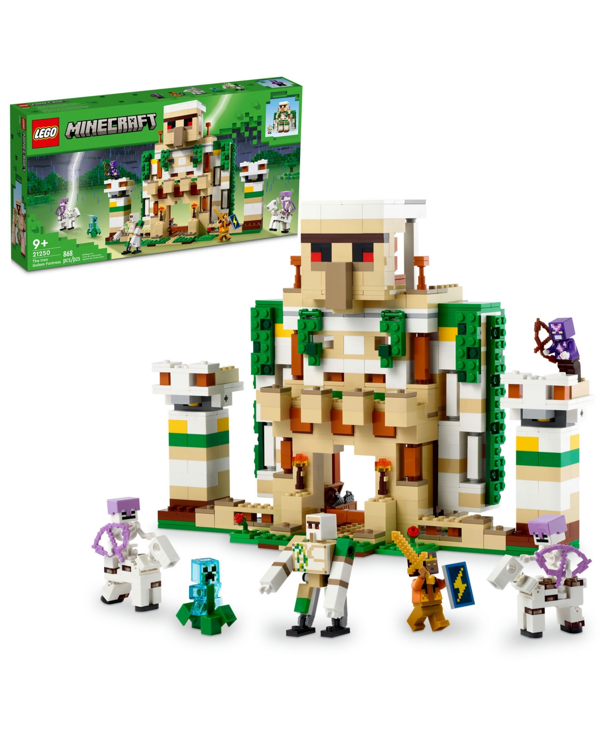 Lego Kids' Minecraft 21250 The Iron Golem Fortress Toy Building Set In Multicolor