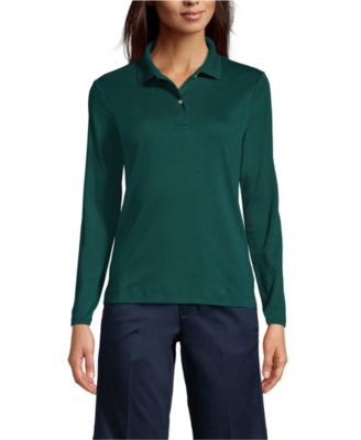 Women's Long Sleeve Feminine Fit Interlock Polo Shirt