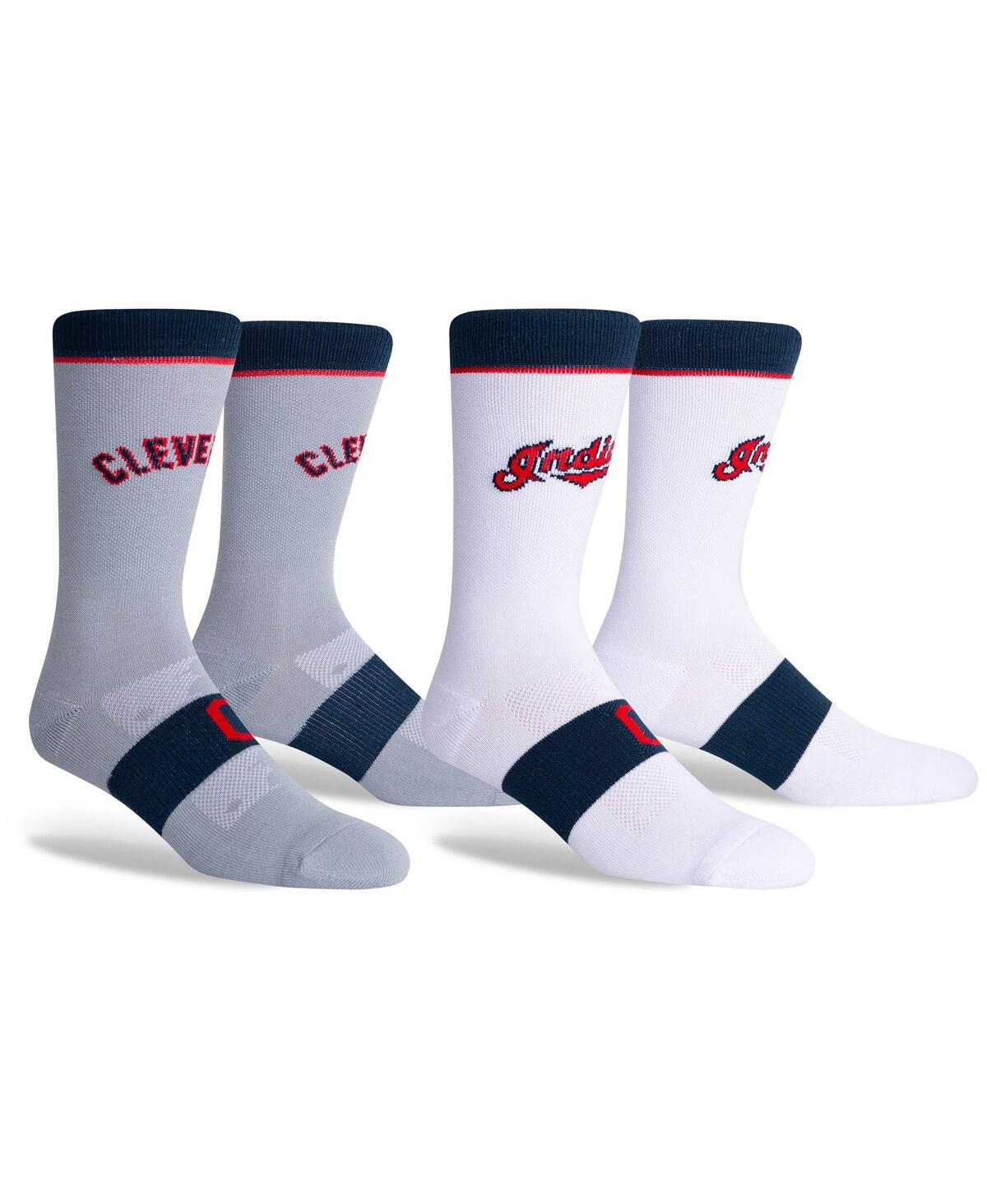 Shop Pkwy Youth Boys And Girls Cleveland Guardians 2-pack Uniform Home And Away Crew Socks In White,gray
