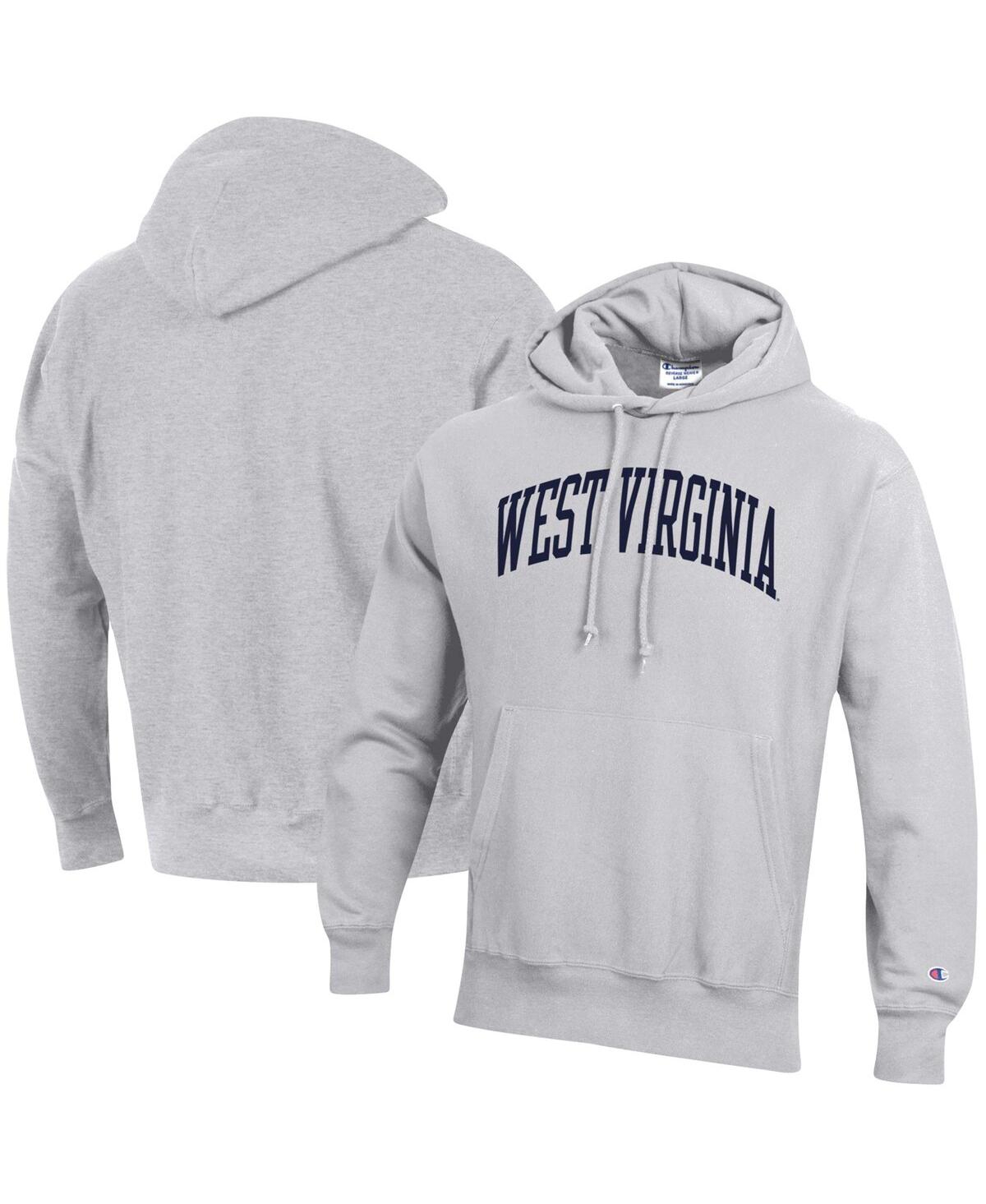 Shop Champion Men's  Heathered Gray West Virginia Mountaineers Team Arch Reverse Weave Pullover Hoodie