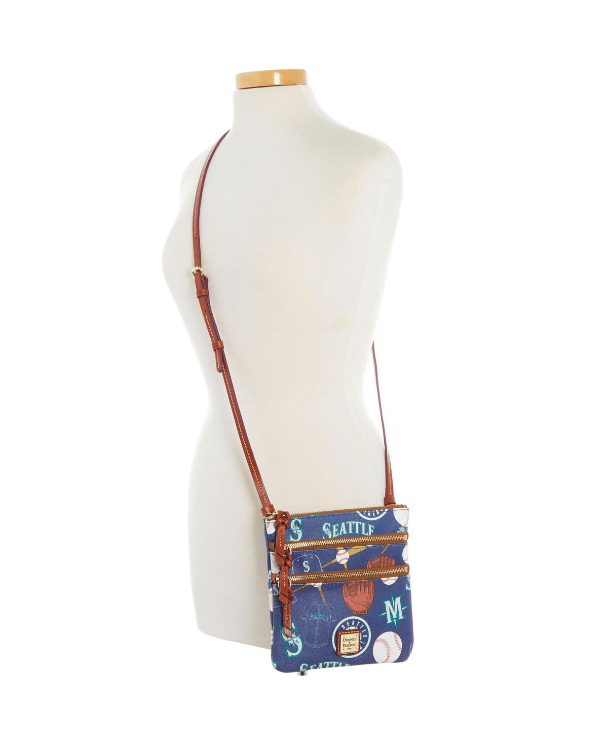 Dooney & Bourke Women's  Seattle Mariners Game Day Triple Zip Crossbody Purse In Navy