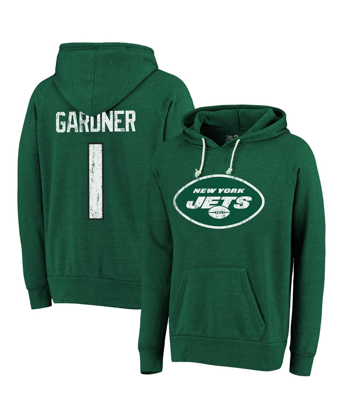 Majestic Men's  Threads Ahmad Sauce Gardner Green New York Jets Name And Number Tri-blend Pullover Ho