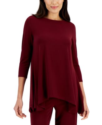 JM Collection Women's 3/4-Sleeve Knit Top, Regular & Petite, Created ...