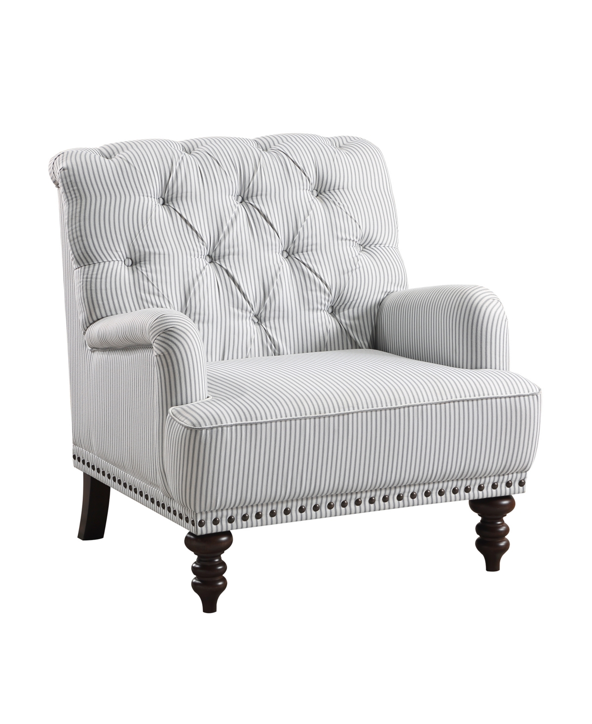 Homelegance White Label Mara 36" Accent Chair In Gray And White