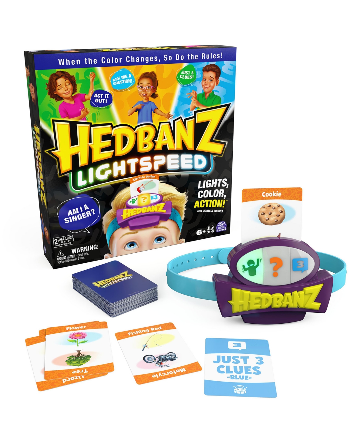 Spin Master Toys & Games Hedbanz Lightspeed Game With Lights Sounds Family Games Games For Family Game Night Kids Games Card  In Multi-color
