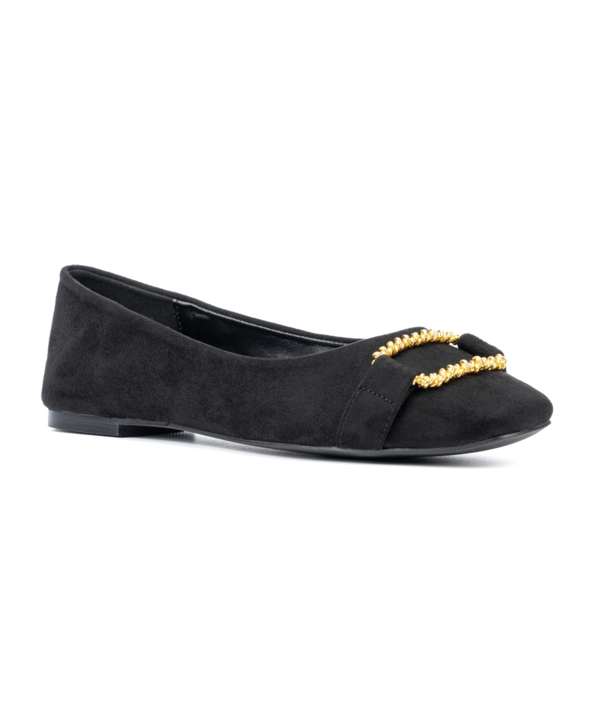 NEW YORK AND COMPANY WOMEN'S NIARA- FLATS WITH GOLD HARDWARE ACCENT