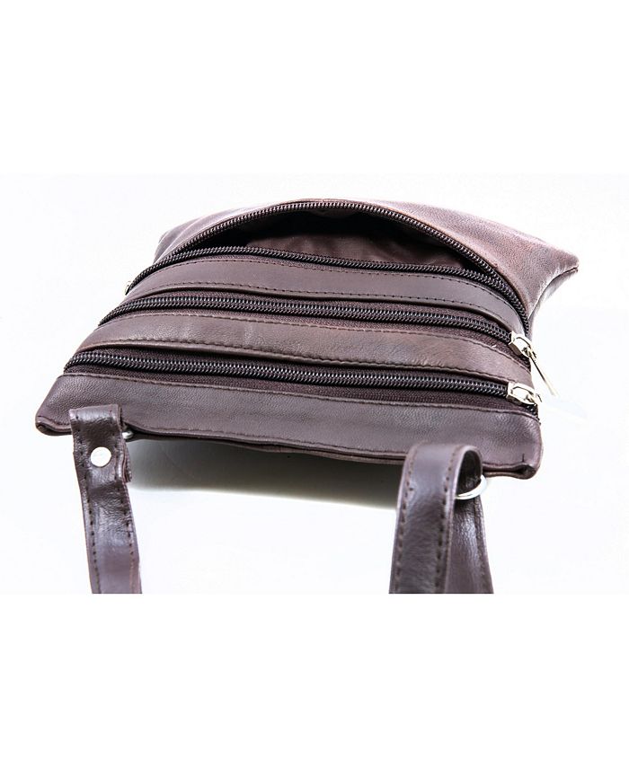 CHAMPS Ladies Leather Triple Zip Crossbody Bag Macy's