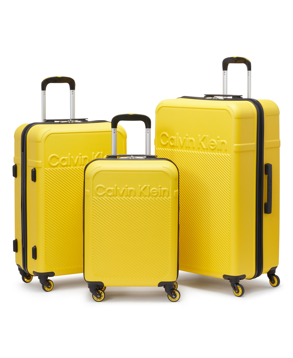 Calvin Klein Expression 3 Piece Luggage Set In Safety Yellow