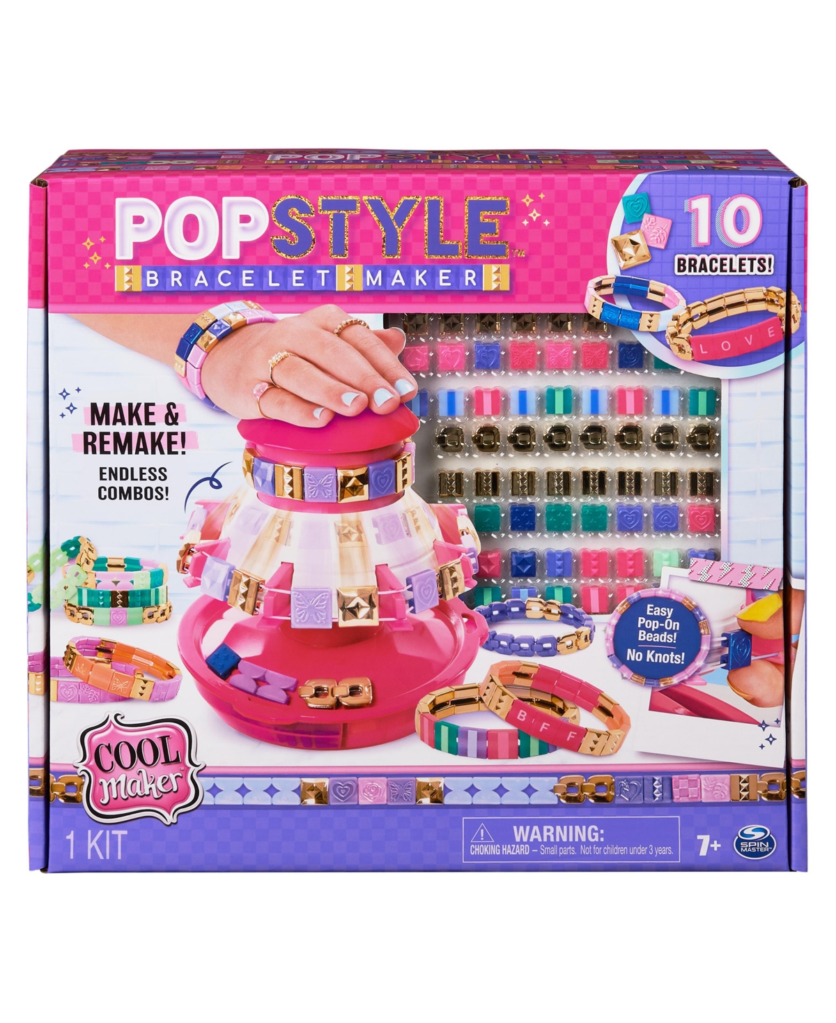 Cool Maker Popstyle Bracelet Maker, 170 Stylish Beads, 10 Bracelets, Storage, Friendship Bracelet Making Kit, D In Multi-color