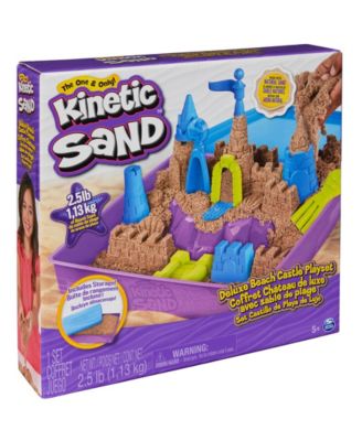 Kinetic Sand Deluxe Beach Castle Playset with 2.5Lbs of Beach Sand, includes Molds and Tools, Sensory Toys for Kids Ages 5 Plus