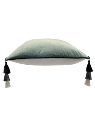 Velvet Reversible Tassel Decorative Pillow, 18" x 18"