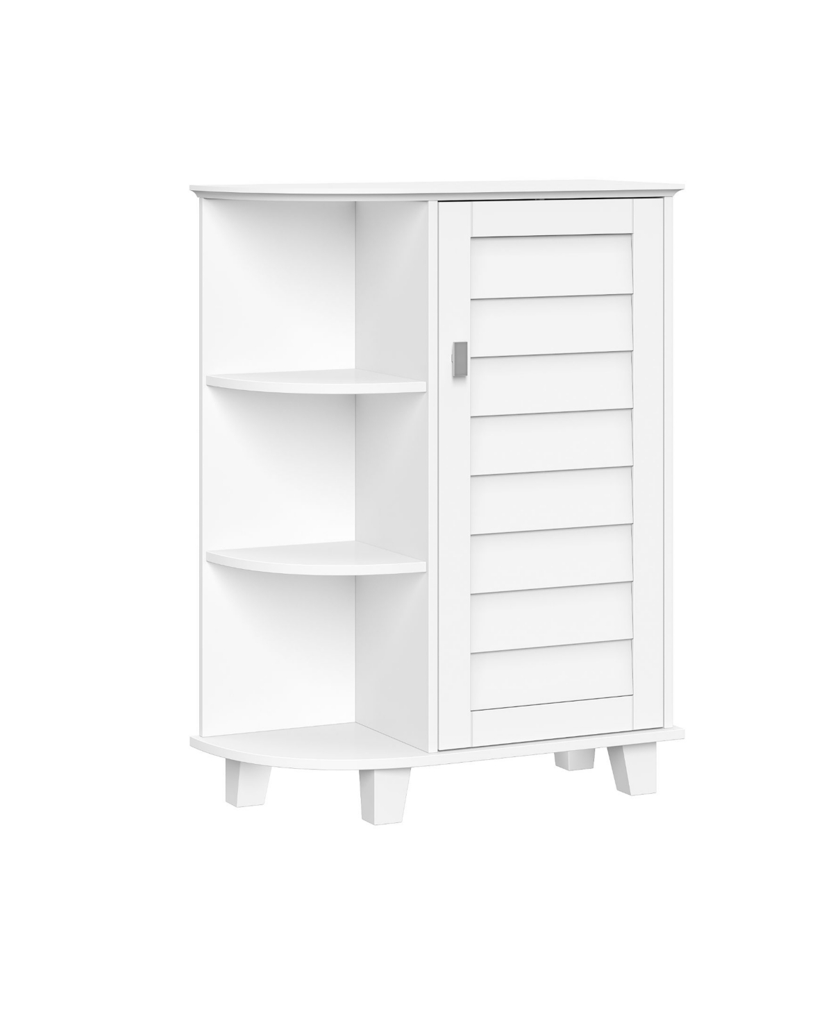 Riverridge Home 36.63" Single Door Floor Cabinet With Side Shelves In White