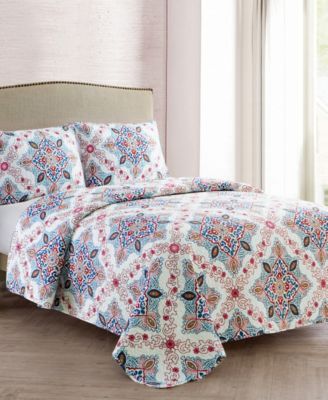 Wyndham 3-Pc. Medallion Quilt Set, Full/Queen