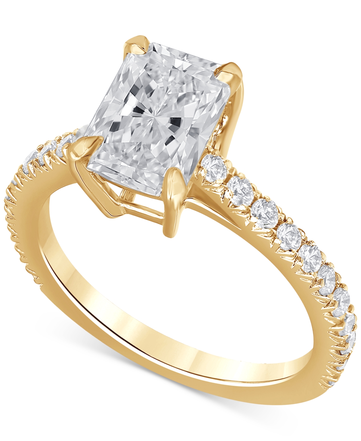 Badgley Mischka Certified Lab-Grown Diamond Radiant-Cut Engagement Ring (2-1/2 ct. t.w.) in 14k Gold