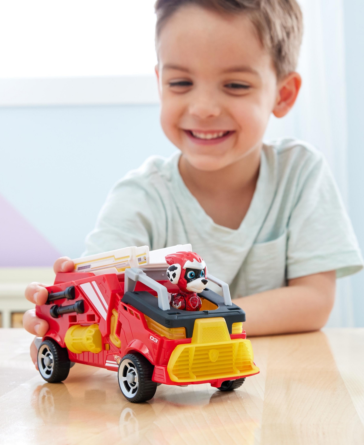 Paw Patrol - The Mighty Movie, Firetruck Toy With Marshall Mighty Pups Action Figure In No Color