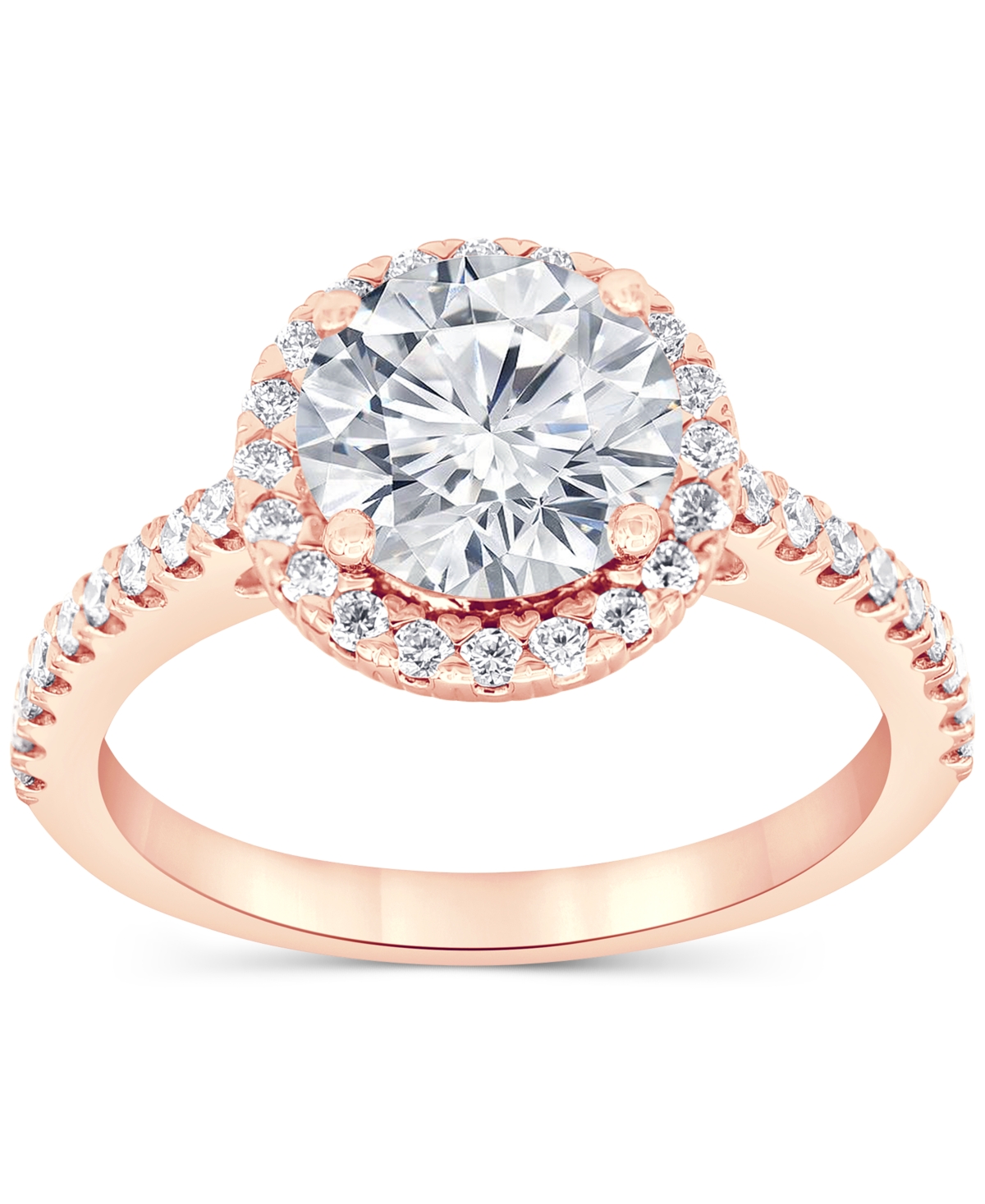 Badgley Mischka Certified Lab Grown Diamond Halo Engagement Ring (2-1/2 ct. t.w.) in 14k Gold
