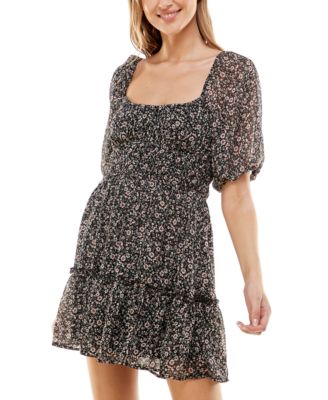 plain black long dress with sleeves Black Chiffon Long Sleeves V-neckline Party Dress, Black Formal Dress