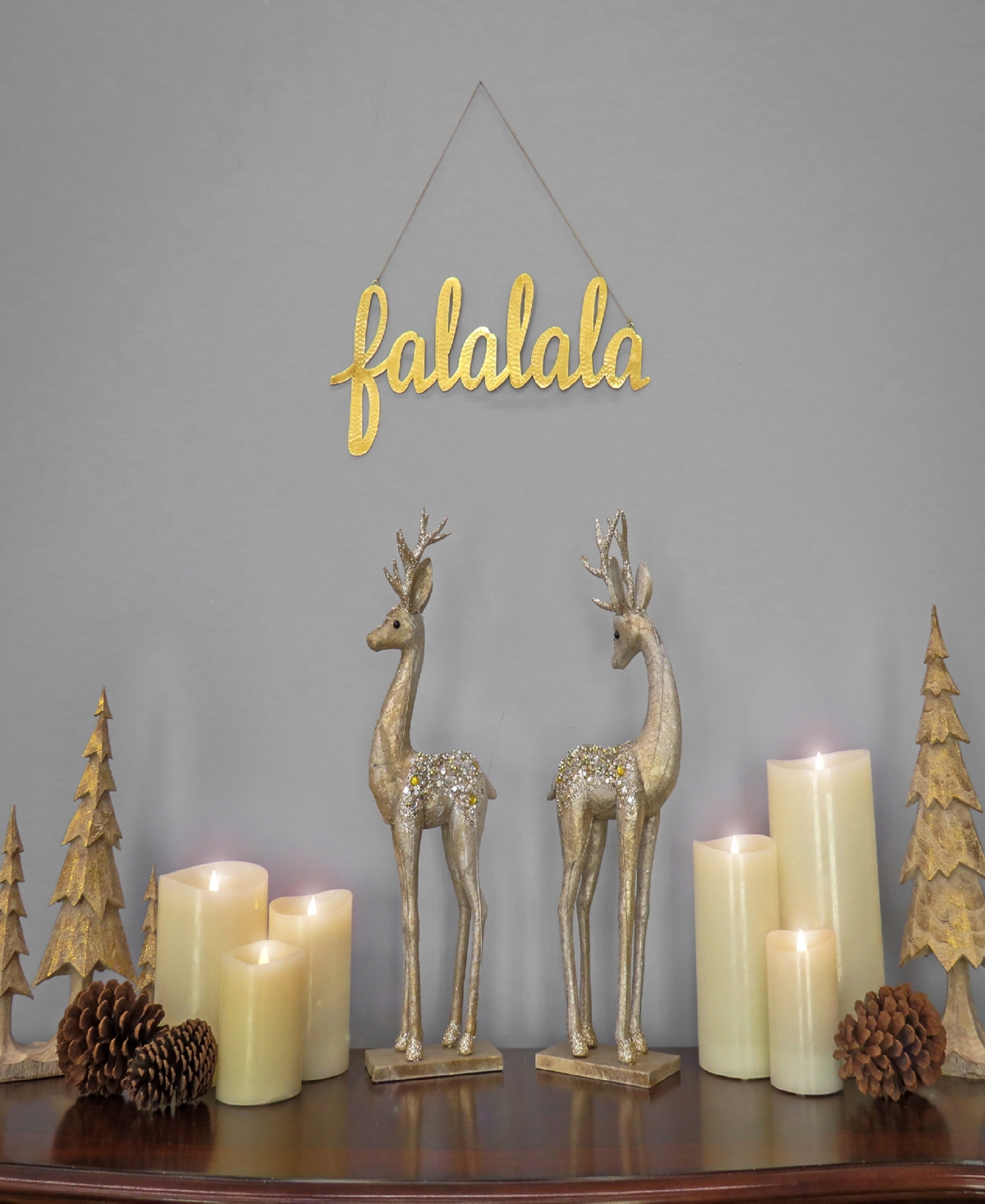 Shop National Tree Company 19 Hgtv Home Collection Falalala Metal Wall Decoration In Gold