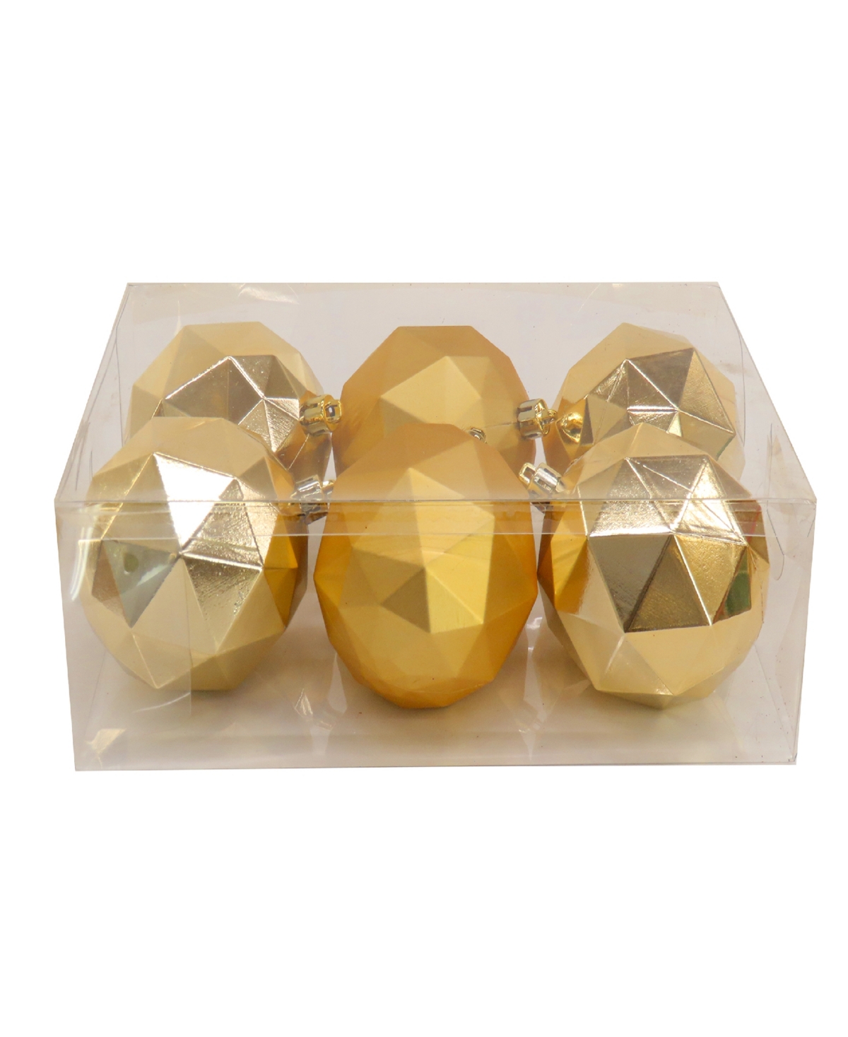 National Tree Company First Traditions 6 Piece Shatterproof Geometric Ornaments In Gold