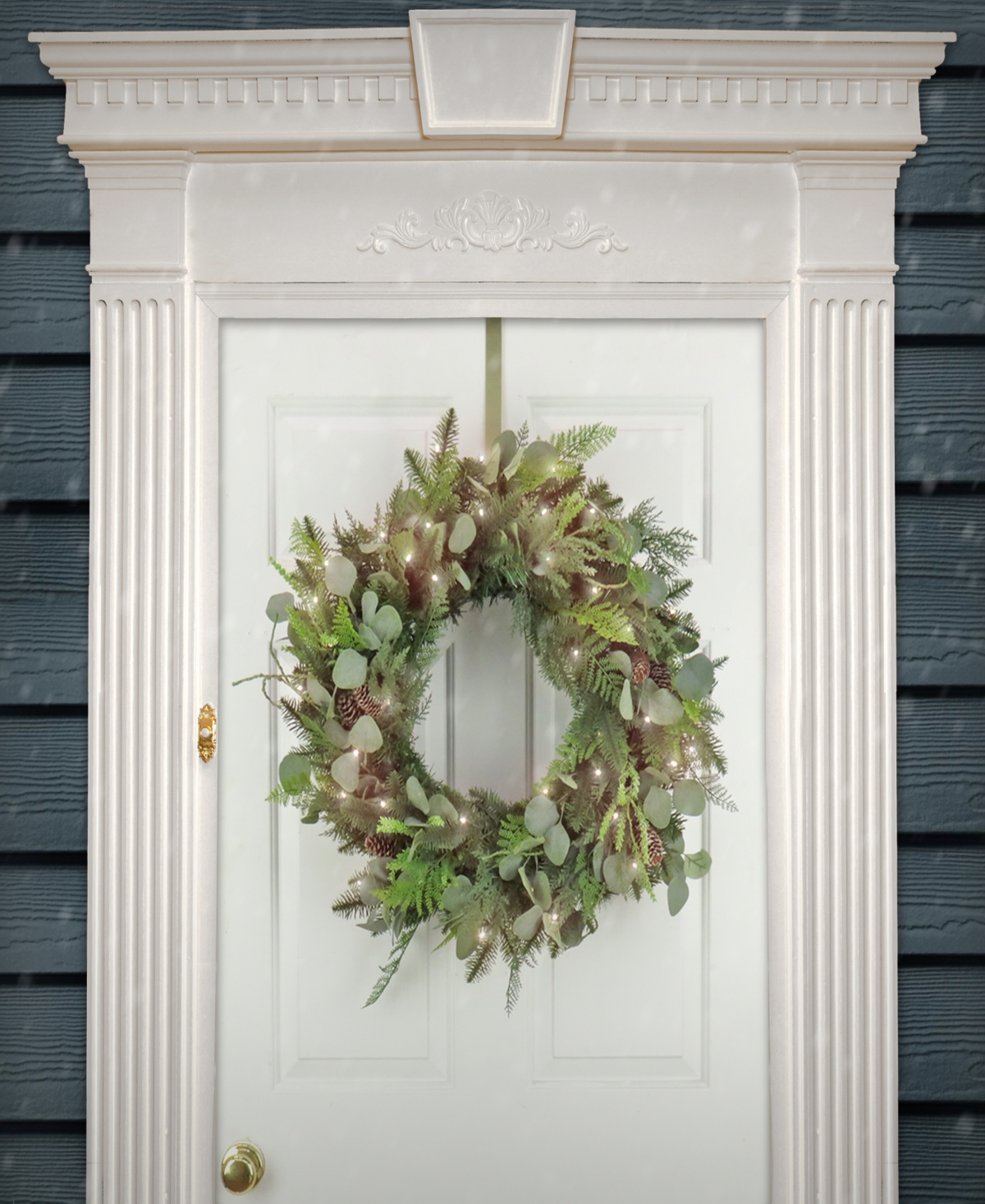 NATIONAL TREE COMPANY FIRST TRADITIONS COLLECTION, 30" ARTIFICIAL NORTH CONWAY WREATH WITH GLITTERY CONES AND EUCALYPTUS,  