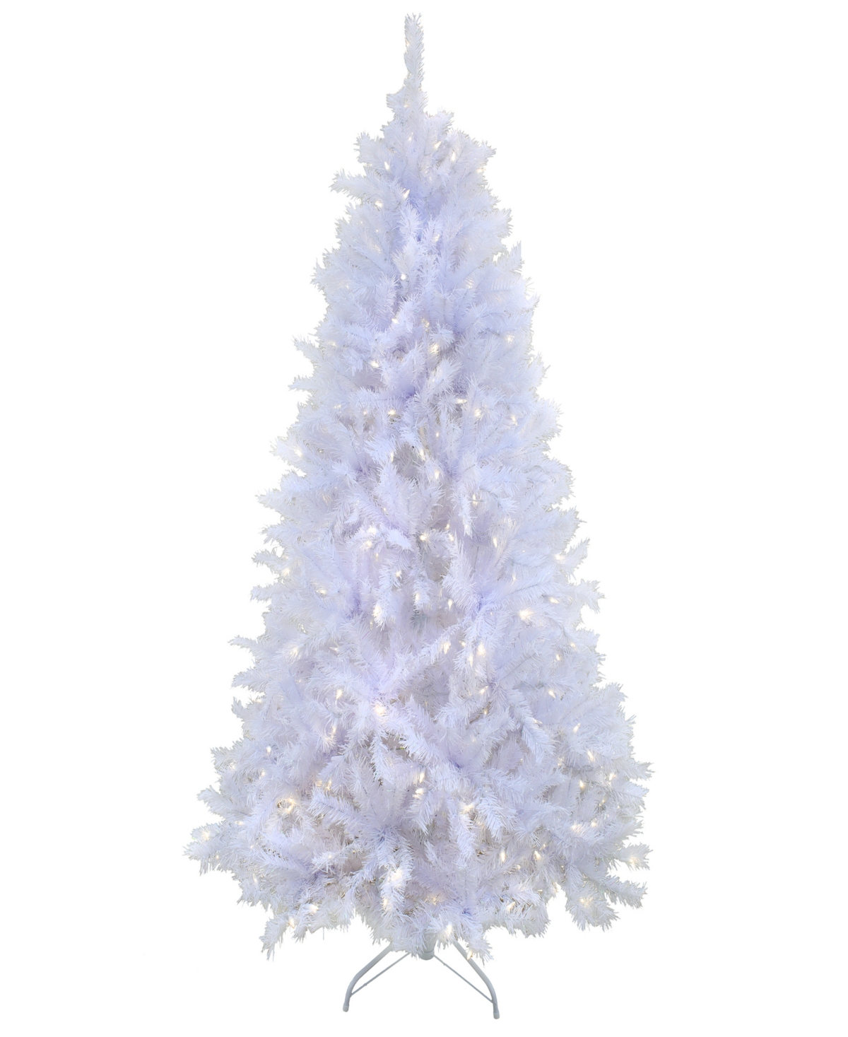 National Tree Company 6.5' Pre-lit Artificial Millville Hinged Tree With Power Connect, 400 Dual Color Led Lights-ul In White