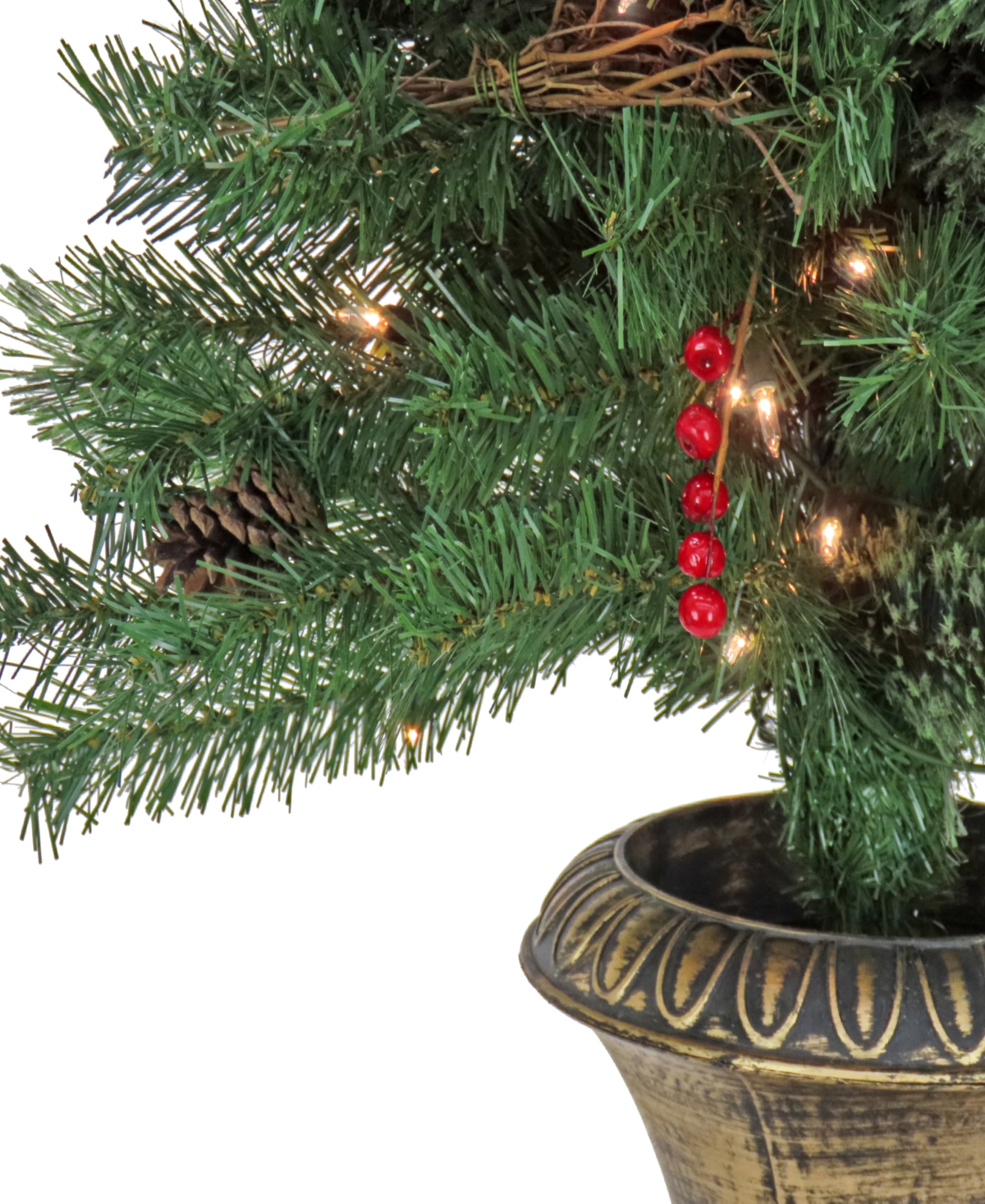 Shop National Tree Company 4' Glistening Pine Entrance Tree With Clear Lights In Green