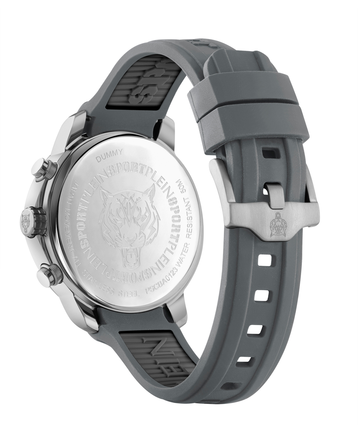 Shop Plein Sport Men's Chronograph Date Quartz Plein Gain Gray Silicone Strap Watch 43mm In Silver