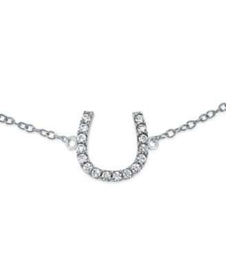 Delicate Pave CZ Horseshoe Anklet Ankle Bracelet Gold Plated Sterling Silver 9-10"