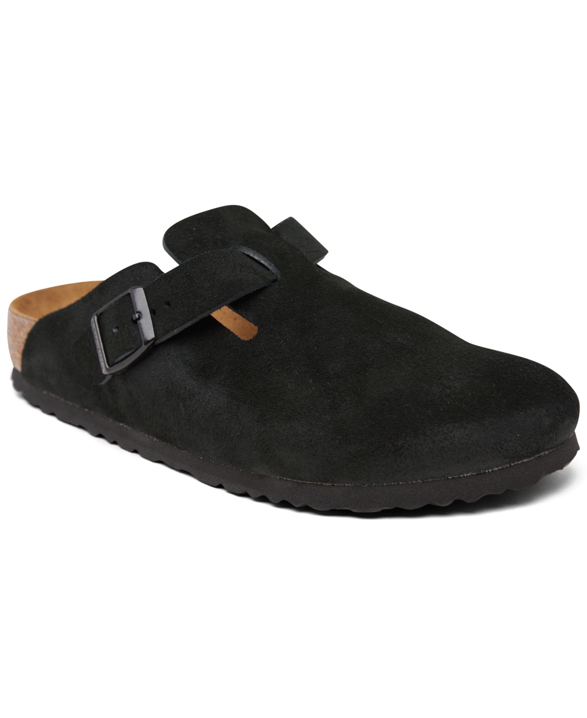 Women's Boston Soft Footbed Suede Leather Clogs from Finish Line - Cork Brown