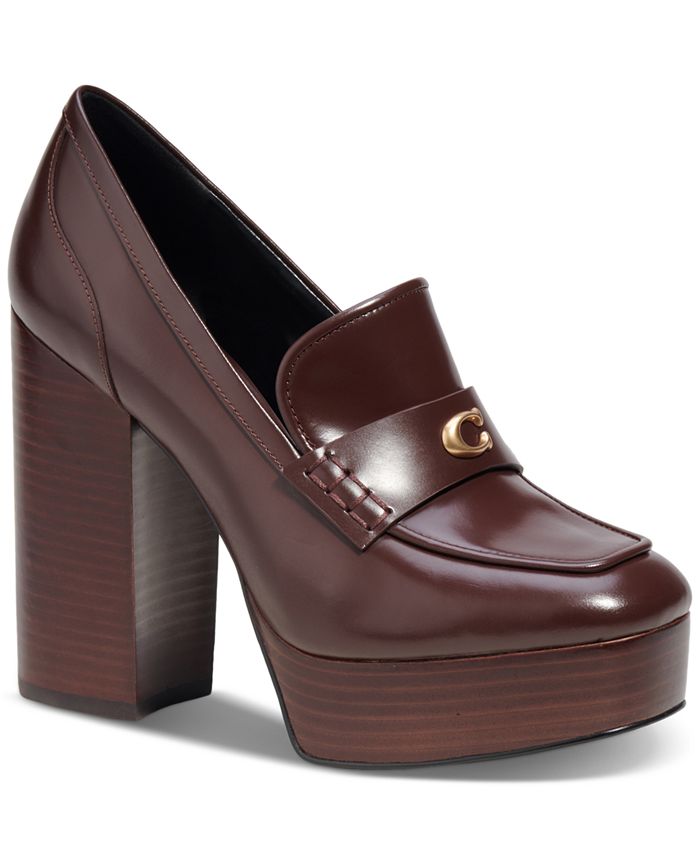 COACH Women s Ilyse Tailored Platform High Heel Loafer Pumps Macy s
