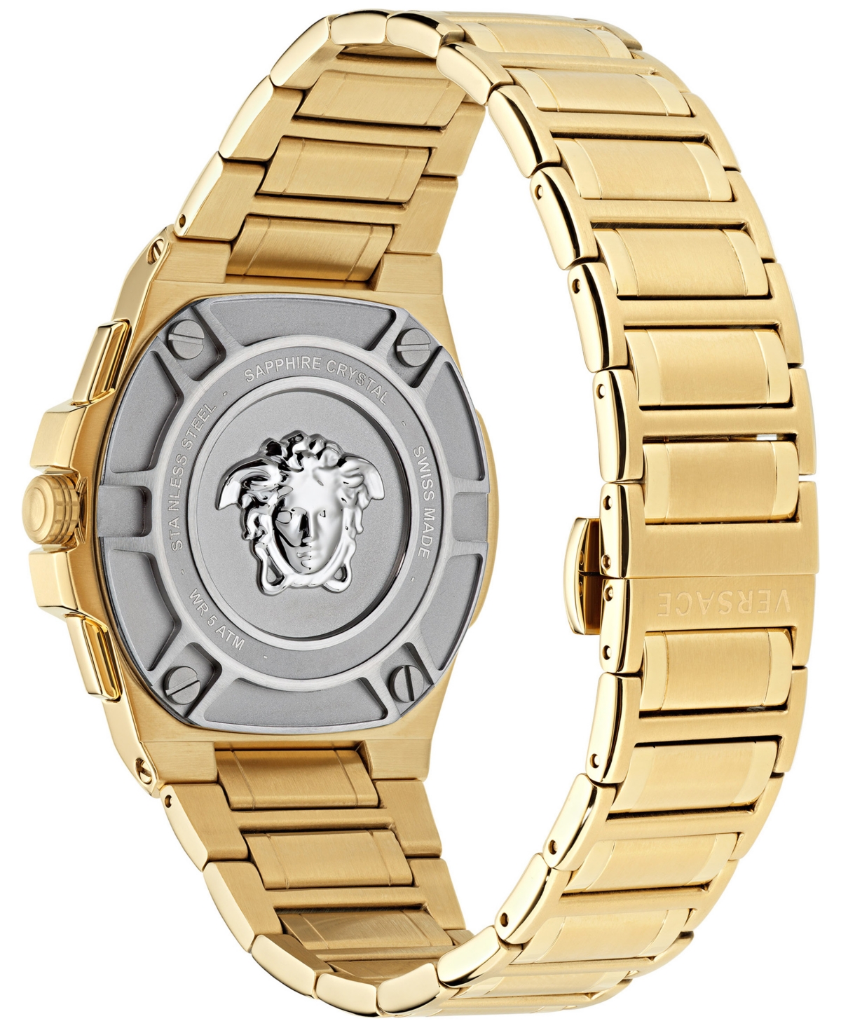 Shop Versace Men's Greca Extreme Swiss Chronograph Gold-tone Stainless Steel Bracelet Watch 45mm In Ip Yellow Gold