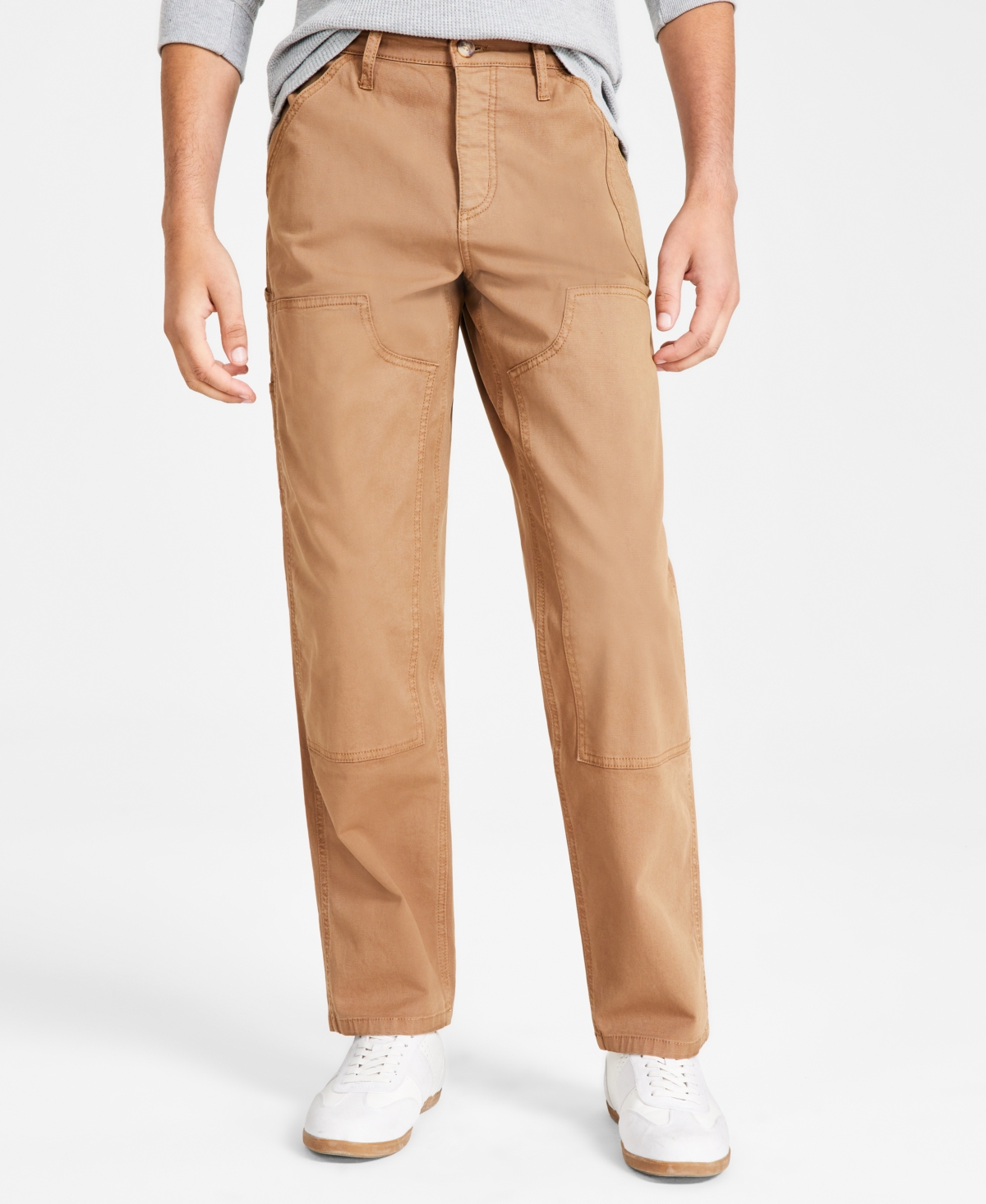 Shop Sun + Stone Men's Workwear Straight-fit Garment-dyed Tapered Carpenter Pants, Created For Macy's In Dull Gold