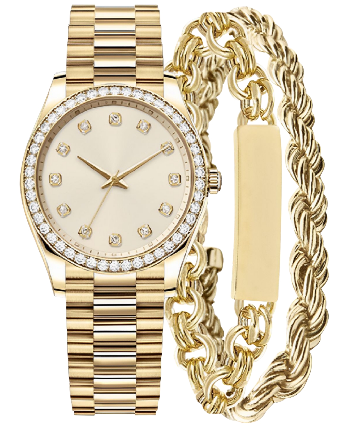 Women's Gold-Tone Bracelet Watch Gift Set 46mm - Gold
